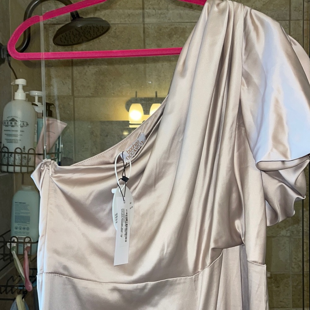NWT Champagne Satin Jumpsuit size 14